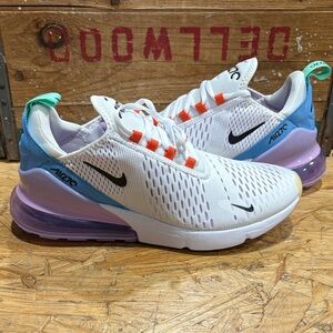 Nike Air Max 270 White with Blue and Purple Accents